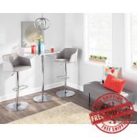Lumisource BS-DNLLA LGY Daniella Contemporary Adjustable Barstool with Swivel in Light Grey 